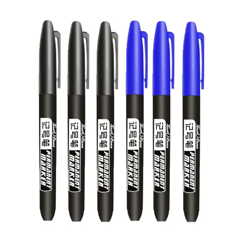 Permanent Marker Pen Drawing Markers Black Blue Red Waterproof Ink Sketch Pens Stationery Art School Supplies For Glass Metal
