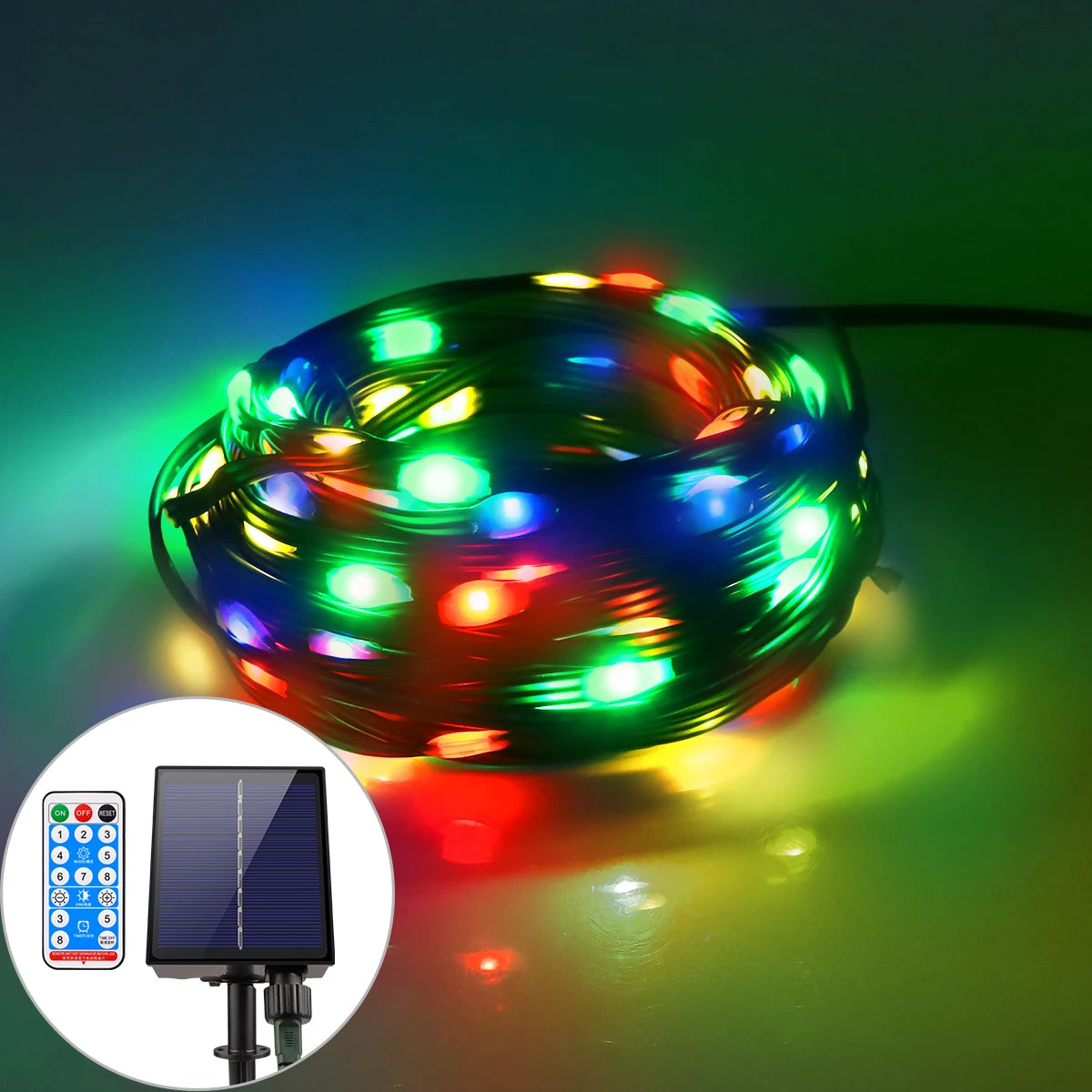 Leather LED Solar String Fairy Lights 100M Christmas Lights Waterproof Outdoor Garland High-Power Solar Lamp For Garden Decor