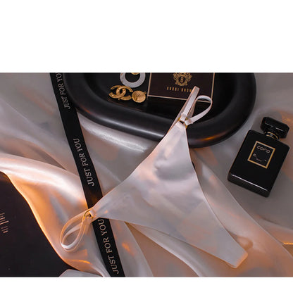 Ice Silk Girls Briefs Iron Ring Sexy Women G String Panties Underwear Thong Seamless Underpants Yoga Lingerie Plus Size S-XL