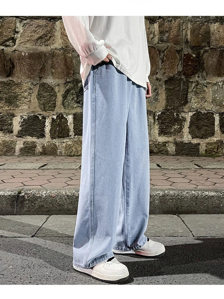 2024 Men's Hip-Hop Baggy Jeans Streetwear Oversized Wide Leg Pants - Drape Loose Fit Casual Trousers High Quality Free Shipping