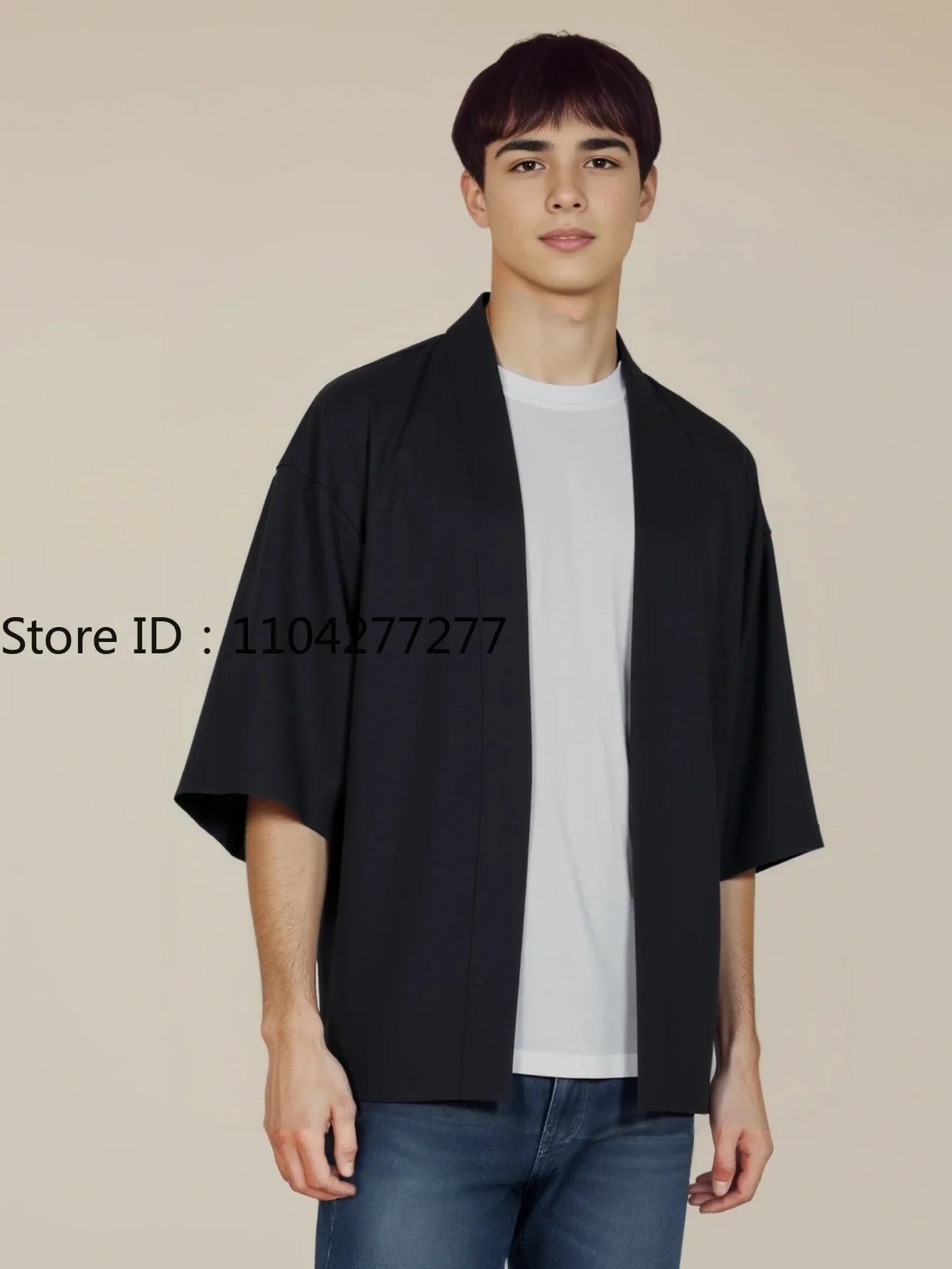 Black Mens Shirt  Kimono Shirt Kimono Cardigans Chinese Style Traditional Men Summer Lightweight Japanese Kimono Men Cardigan