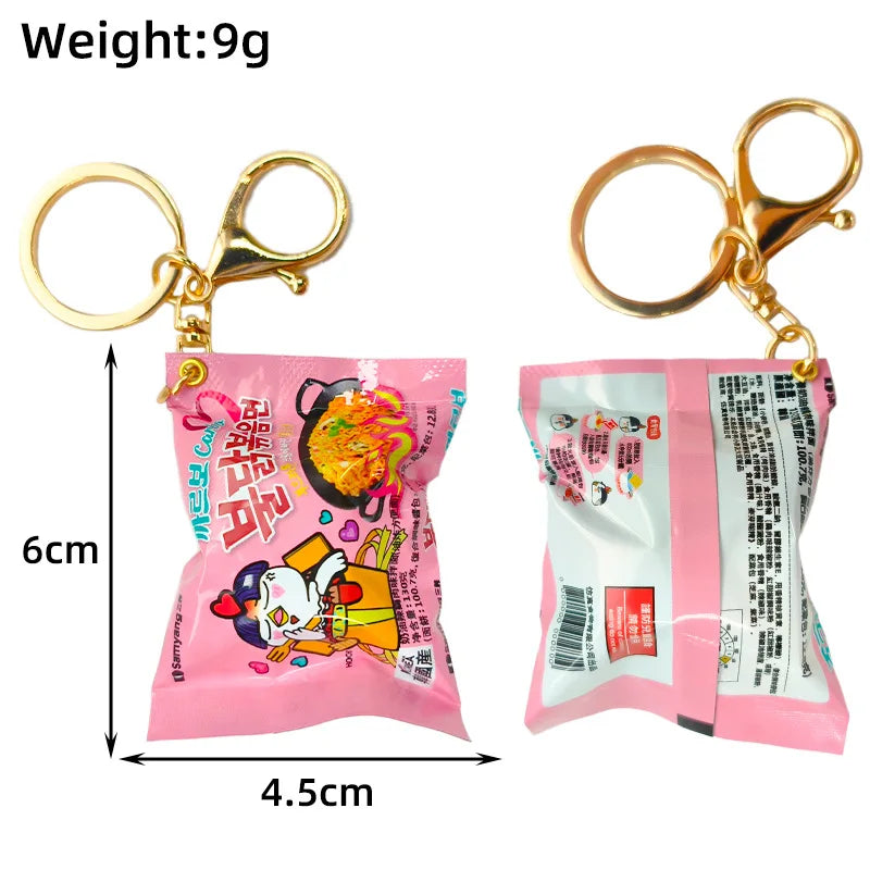 Yupsk Simulation Instant Noodles Keychain Korean Food Bag Pendant Turkey Noodle Creative Bag Accessories Christmas Gift