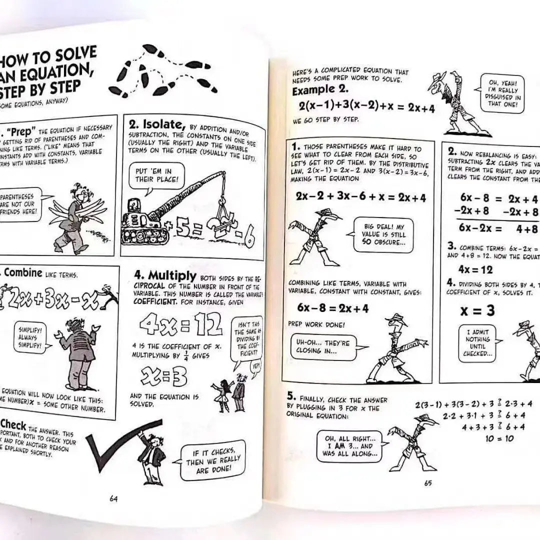 8 Books The Cartoon Guide to Statistics/Chemistry Funny Science Comics English Story Book Help Child Be Reader Early Education