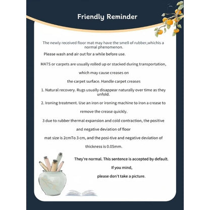 Bathroom mat with quick drying water absorption, non slip foot mat at the entrance of the bathroom, diatomaceous earth carpet