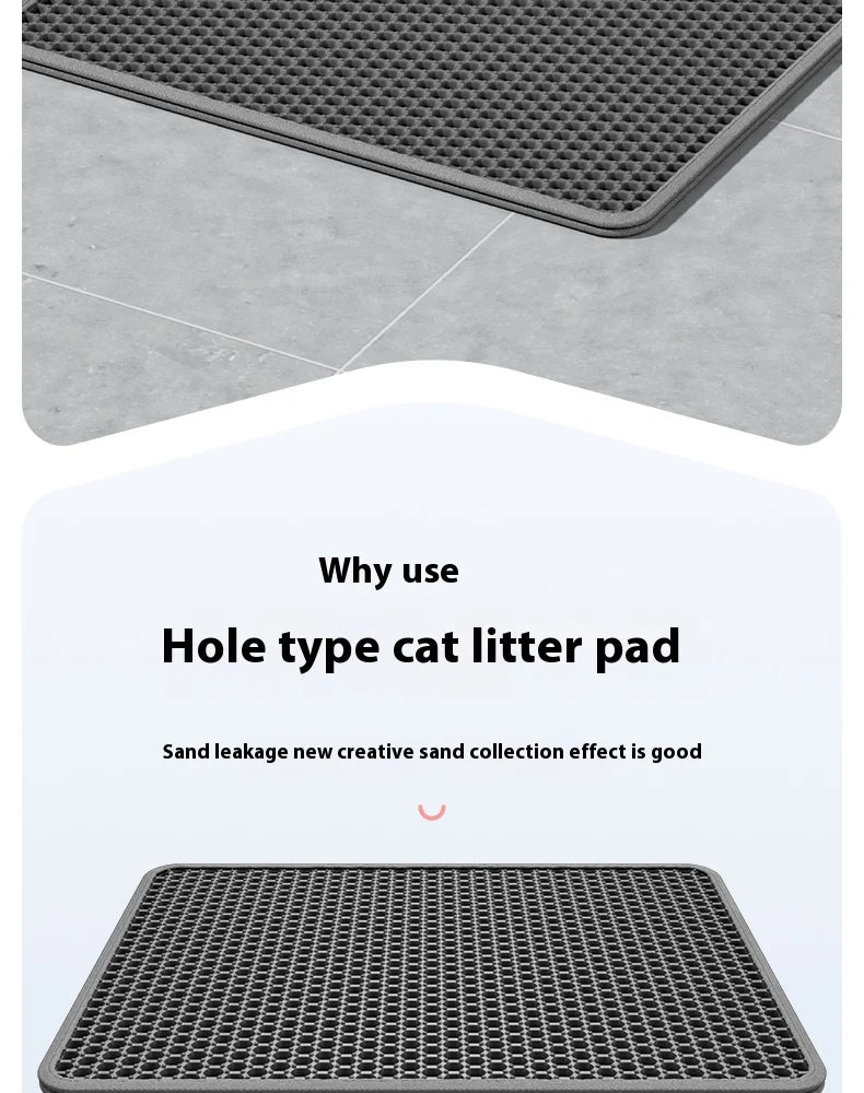 Large Waterproof Double Layer Cat Litter Mat Non-Slip Washable Pet Litter Box Mat Durable Sand Trapper Easy Clean Cat Toilet Mat