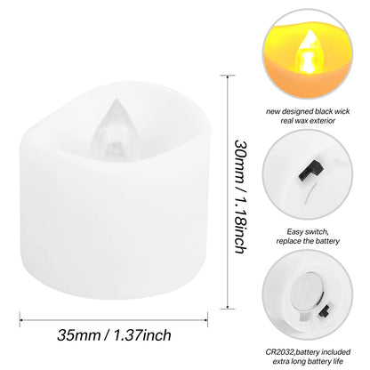 12/24Pcs Flameless LED Candle Battery Operated Flickering Candle For Home Christmas Party Wedding Decoration Tealight Candles