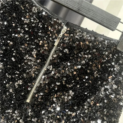 New Autumn Black Velvet Shorts Women Sequined Shiny Versatile Short Pants Clubwear Shorts Hot Pants High Street