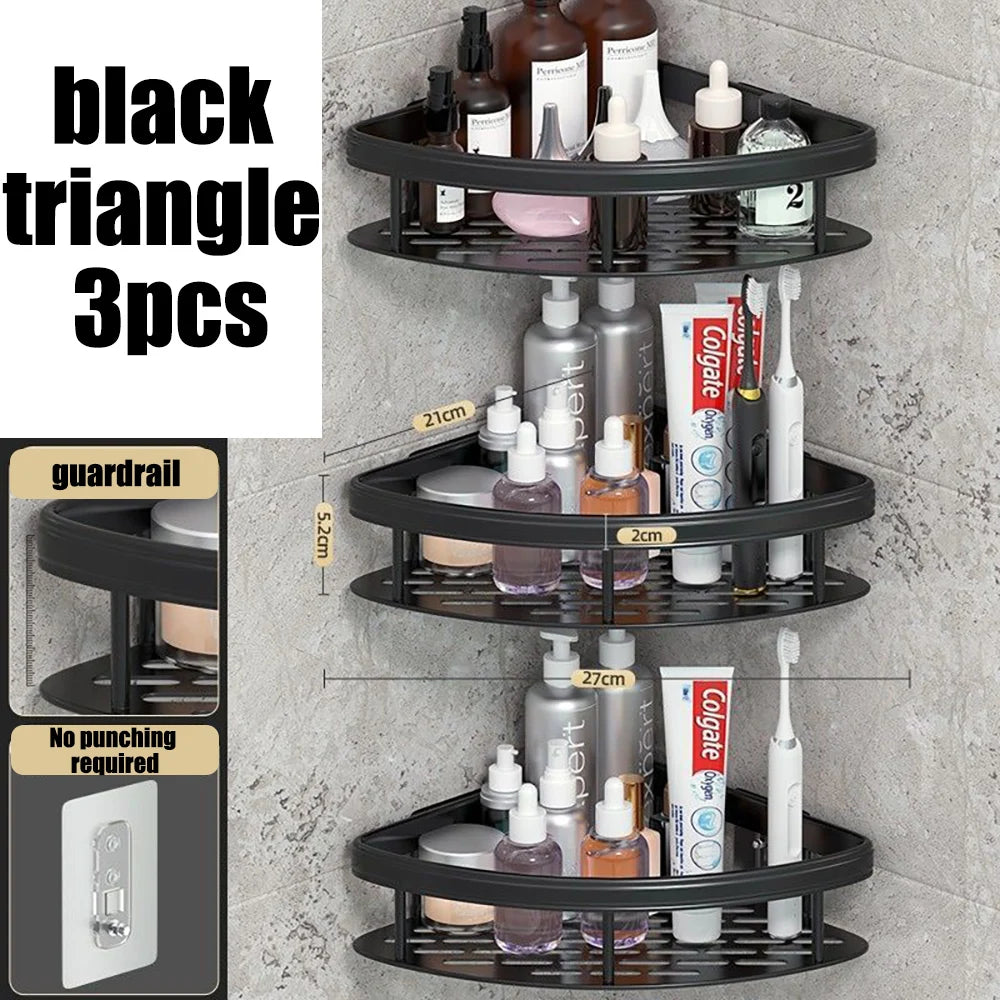 Bathroom Shelf Bathroom Towel Rack Shelves Wall Shower  Shampoo Rack No Drill Shelf Bathroom Tripod Storage Rack