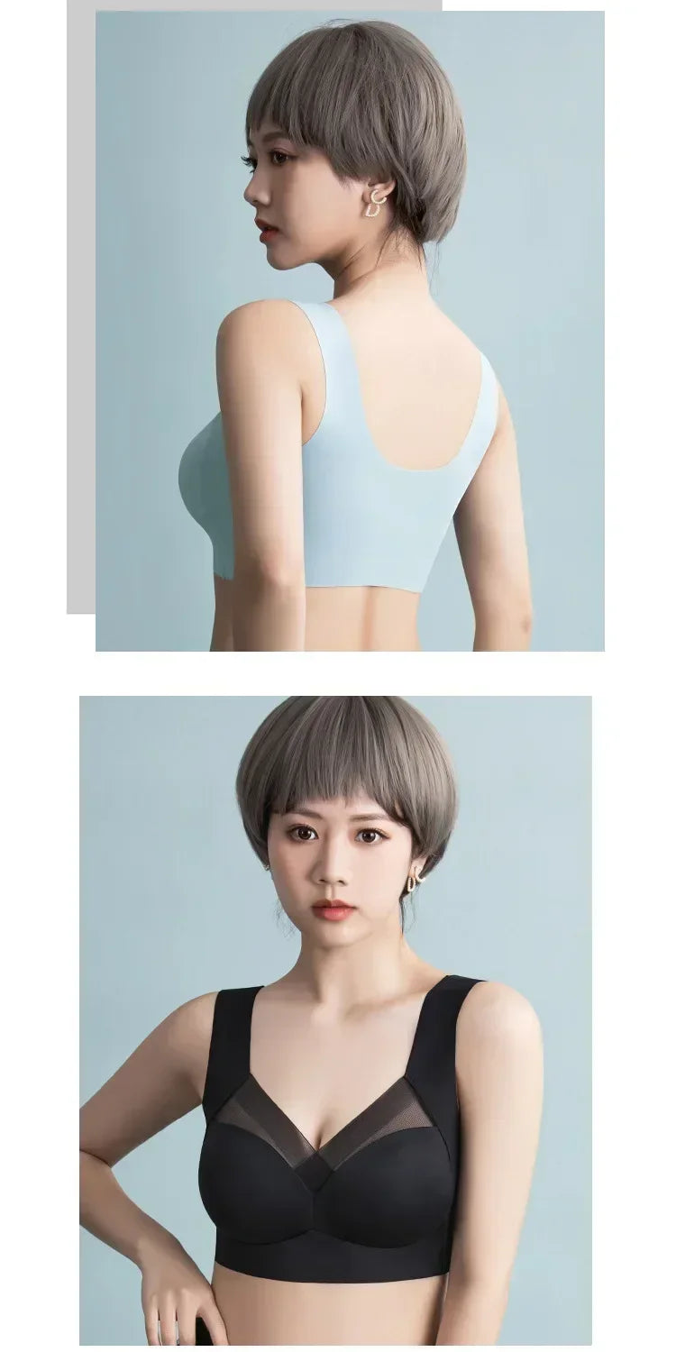 Soft Support Seamless Underwear Comfortable Gathering No Steel Ring Collection Light Thin Breathable Bra Style