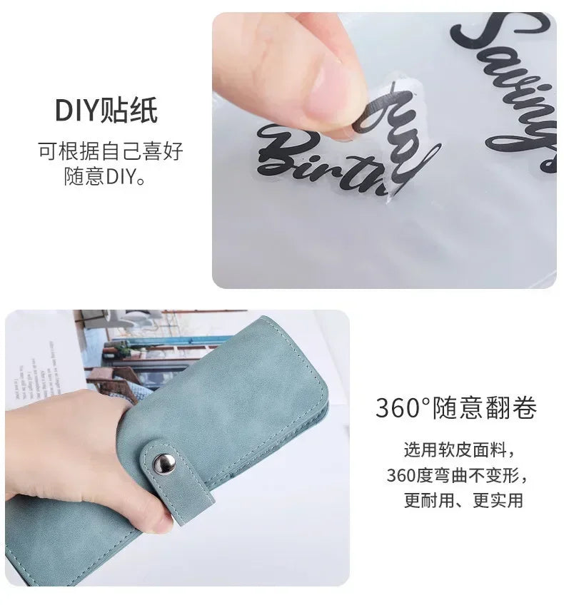 A6 Budget Binder Planner Notebook Cover PU Loose-leaf Handbook 6 Holes Binder Diary Agenda Paper Cover School Stationery