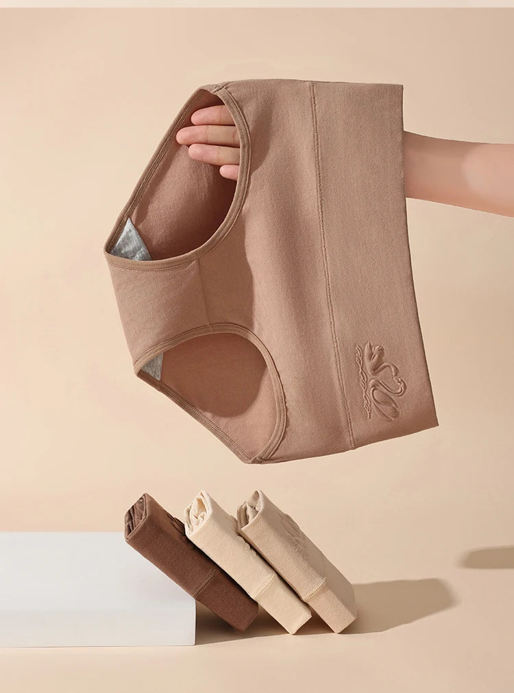 4PCS High Waist Women's Panties Body Shaper Underwear Breathable Cotton Underpants  Plus Size M-5XL Panty Slimming Female Briefs