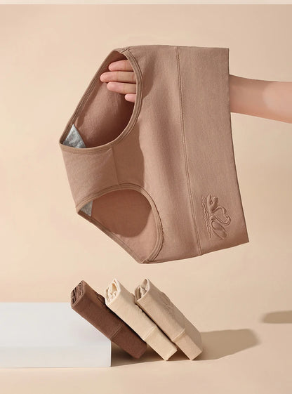 4PCS High Waist Women's Panties Body Shaper Underwear Breathable Cotton Underpants  Plus Size M-5XL Panty Slimming Female Briefs