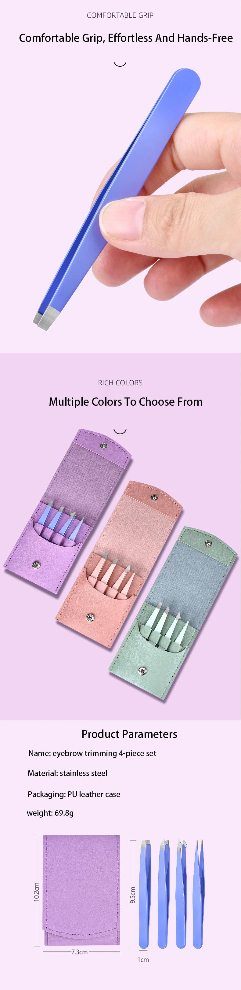 Eyebrow Tweezer Colorful Hair Beauty Fine Hairs Puller Stainless Steel Slanted Eye Brow Clips Removal Makeup Tools