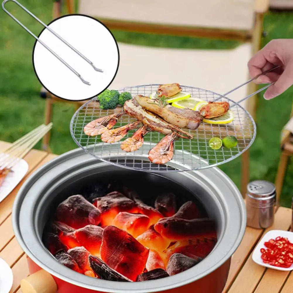 Steel Barbecue Grill Korean Charcoal Stove Split BBQ Stove Round Non-stick Barbecue Rack For Outdoor Camping