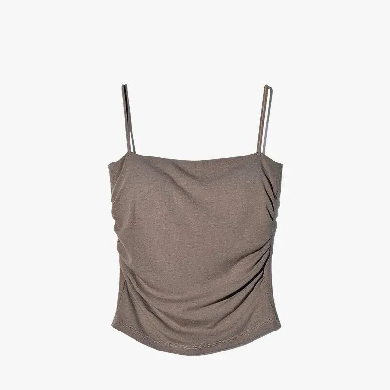 Clearance_New Summer Simple Cotton Sling Camisole Women Girls Crop Top Sleeveless Shirt Lady Bra Tops Straps Skinny Camisole Bas