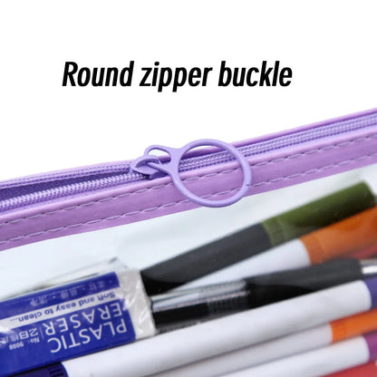 Transparent Triangular Pencil Case Large Capacity Simple Pen Bag Kawaii Cosmetic Bag School Study Stationery Office Supplies