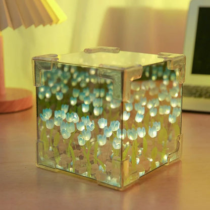 Diy Tulip Sea Cube Night Light Ornament Material Pack Couple Holiday Gift Home Decoration 21pcs