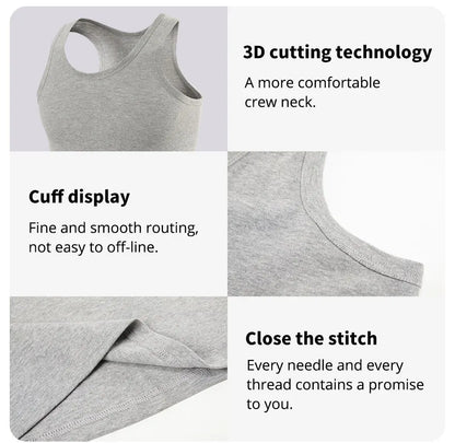 1/3/5 Piece Men's Cotton Sports Skinny Vest Teenagers Leisure Joker Sleeveless T Men's Fitness Training Simple Top