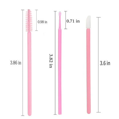 200pcs Disposable Brushes Set Mascara Wands Lip Brushes Microbrush Applicator Swab for Eyelash Extension Eyebrow Makeup Tools