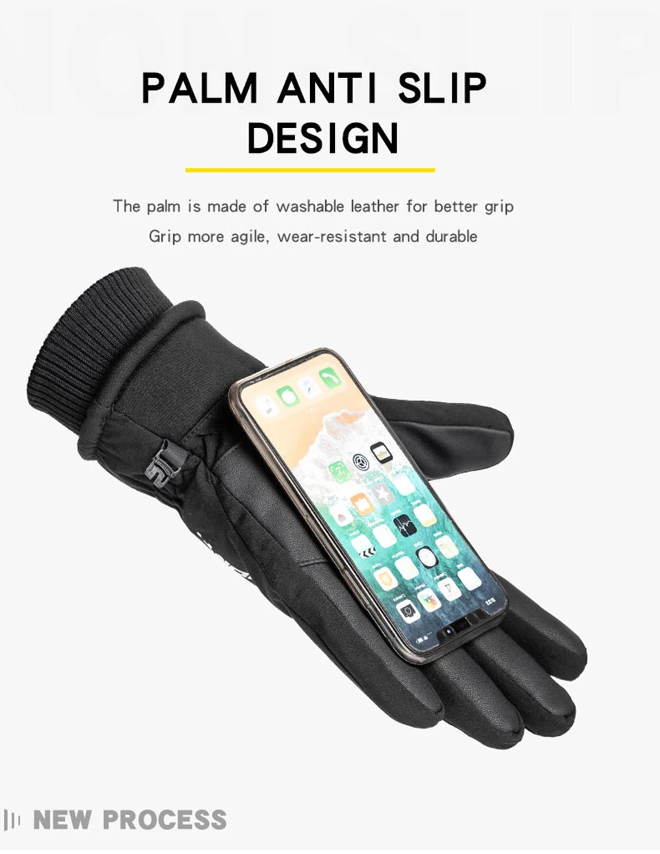 قفازات حرارية شتوية لركوب الدراجات والتزلج والرياضات الخارجية والجري والدراجات النارية وقفازات صوفية تعمل باللمس وقفازات دافئة غير قابلة للانزلاق بأصابع كاملة