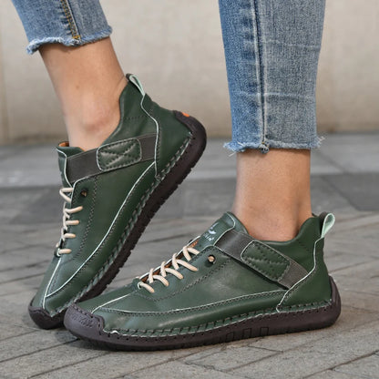 Handmade Women's Shoes Casual Ankle Boots Comfortable Slip-Resistant Breathable Shoes Elastic Strap Outdoor Walking Flat Shoes