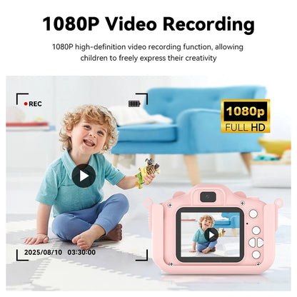 Summer Children Camera 1080P HD Toddler Digital Video Camera 2.0-inch Kids Camera with Silicone Cases Toys for Christmas Gifts