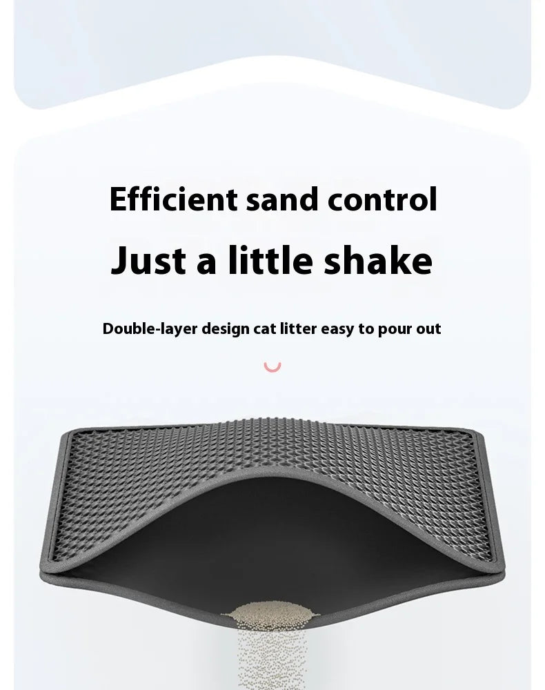Large Waterproof Double Layer Cat Litter Mat Non-Slip Washable Pet Litter Box Mat Durable Sand Trapper Easy Clean Cat Toilet Mat