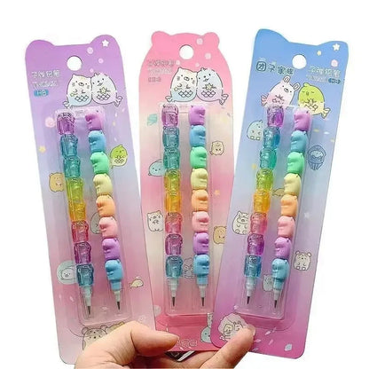 2-Pack Adorable Bear Mechanical Pencils - No-Sharpening Design for School, Office & Gift Giving