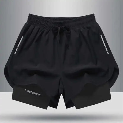 5/1Men's Aloe Pants Athletic Shorts Two-Layer Swim Trunks: Stylish, Quick-Drying & Comfortably Fit for Beach, Pool & Hot Spring!