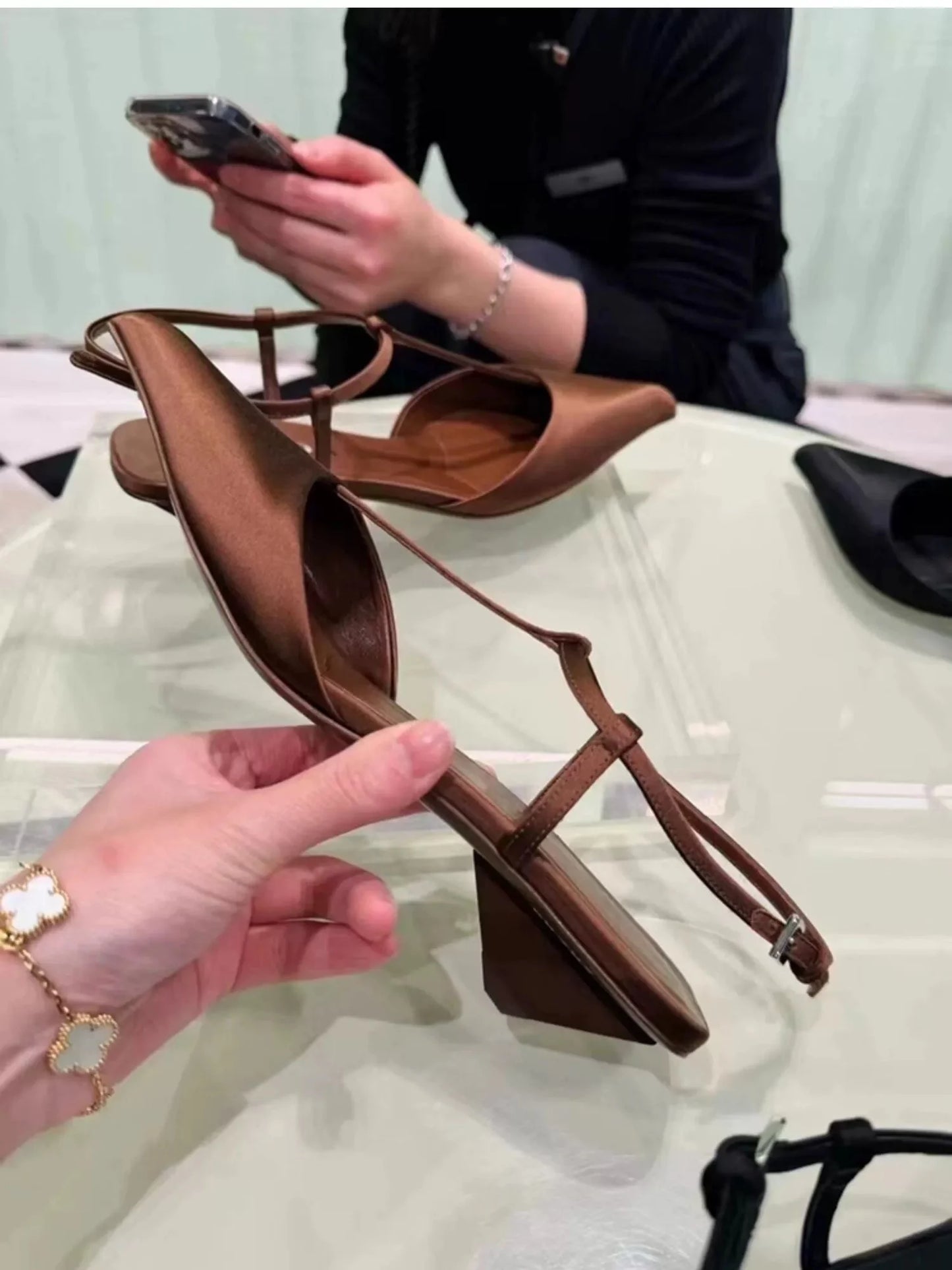 Brand Shoes for Women Sexy Pointed Toe Women's Sandals Comfortable Low Heel Trendy Sandal Simple Versatile Large Size Pumps