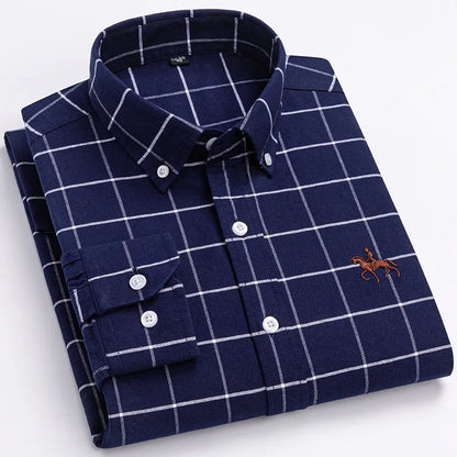 Plus 5XL 6XL Mens Oxford Shirts 100% Cotton Spring Long Sleeve Casual Business Formal Dress Shirt Regular Fit Social Man Clothes