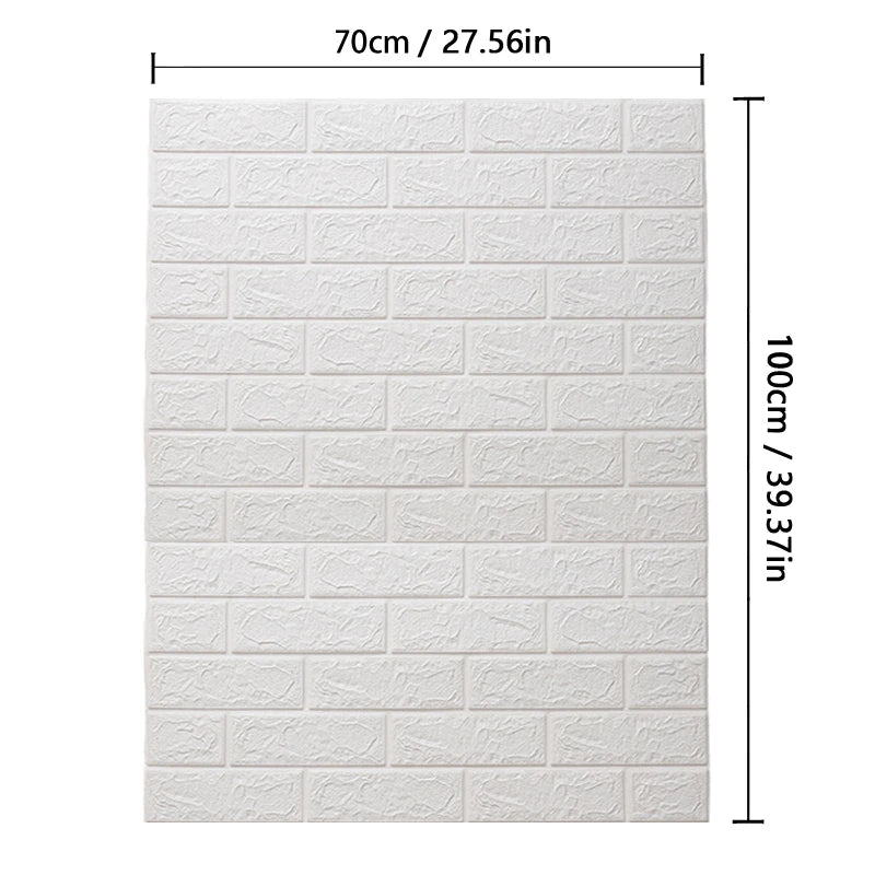 70cm*100cm Self-adhesive Wallpaper Background Modern Home Decoration PVC Waterproof Wall Stickers Foam 3D DIY Brick Pattern Room