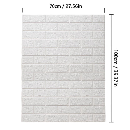 70cm*100cm Self-adhesive Wallpaper Background Modern Home Decoration PVC Waterproof Wall Stickers Foam 3D DIY Brick Pattern Room