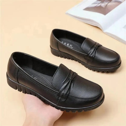 Women Shoes Low Top Round Toe Loafers Waterproof Moccasin Solid Color Versatile Casual Flat Shoes for Women