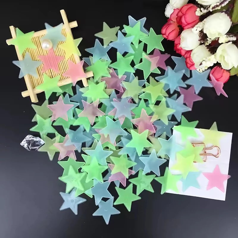 Glow in The Dark Stars Stickers - Self Adhesive Wall Decals for Kids Room Decor, DIY Night Sky Ceiling, Luminous Party Supplies