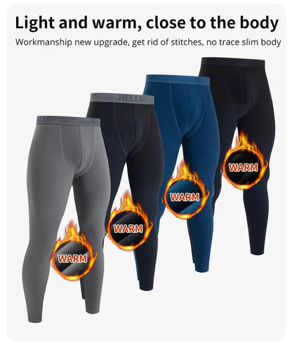 1/3/4 Pcs Men's Autumn And Winter Solid Color Warm Pants Slim Autumn Pants Comfortable Pants Men's Winter Plus Size 5XL Leggings