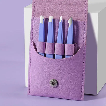 4pcs Professional Tweezers Set - Perfect For Eyebrow Hair Removal, Splinter & Ingrown Hair Removal & For Men & Women