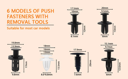 100pcs Auto Fastener Clip Kit Fender Rivet Clips Car Body Push Retainer Pin Rivet Bumper Door Trim Panel Retainer Car Clips