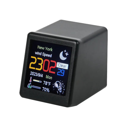 Small Portable Smart Wifi Weather Station Display Weather Temperature Humidity Time Alarm Clock Desktop Decoration