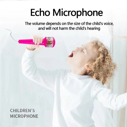 Kids Rocking-Roll Microphone with Stand Karaoke Song Music Instrument Toys Brain-Training Educational Toy Birthday Gift Girl Boy