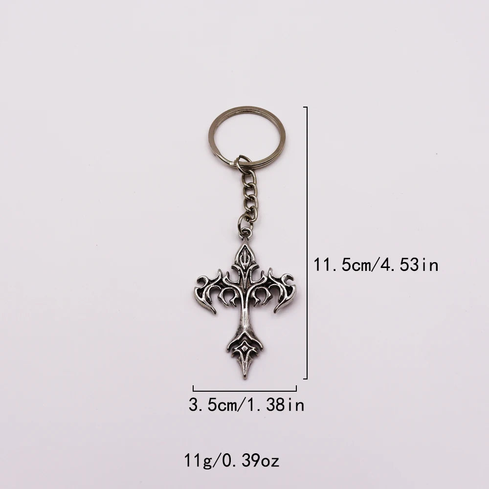 1pcs of cross men's alloy keychain key ring accessories bag accessories car keychain pendant