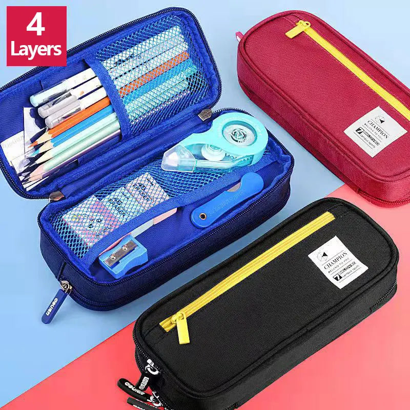 4 Layers Pencil Case Large Capacity Kawaii Pen pouch Stationery Organizer Pencil Bag School Supplies