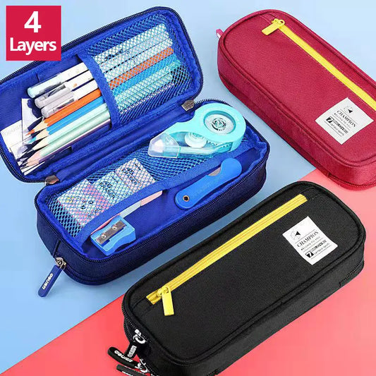 4 Layers Pencil Case Large Capacity Kawaii Pen pouch Stationery Organizer Pencil Bag School Supplies