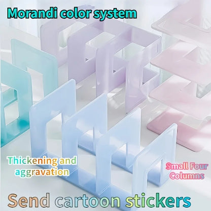 4 Grid Bookends Stand Bookshelf Desktop Decor Storage Rack Bookend Book Holder School Stationery Office Desktop File Organizer