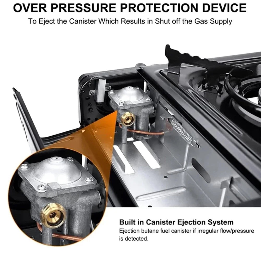 Camping Gas Stove Single Burner Camping Stove Automatic Ignition Cassette Stove Portable Gas Burner for Indoor Outdoor Cooking