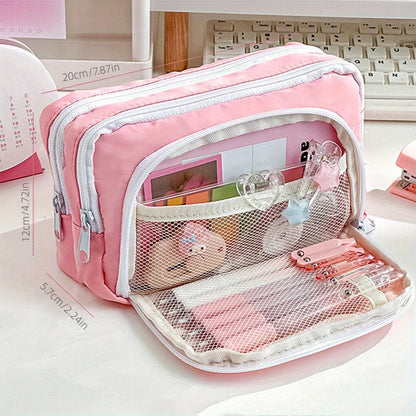 Multi Layer Pencil Case Large Capacity Kawaii  Pen Box Cute Pen Holder Pouch for Students Back to School Stationery Supplies