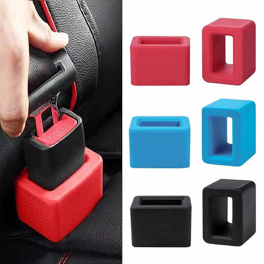 Car Seatbelt Silicone Buckle Protective Cover Locking Upright Device Card Slot Bracket Guard Seat Belt Holder Car Accessories