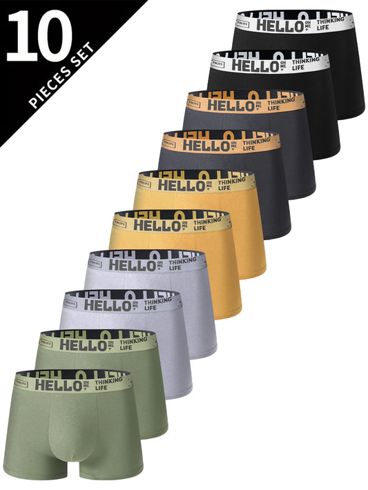 10 Piece Set of Men's Underwear Briefs Trendy Comfortable Personality Men's Boxers Fashion Sports, Fitness Casual Men's Pants