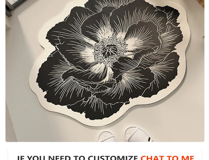 Bathroom Floor Mat Water-absorbing Non-slip Dirt-resistant Carpet Flower Diatom Mud Special-shaped Rug Door Home Decoration Mats