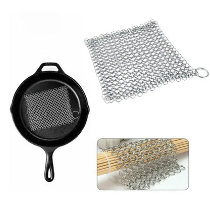 Kitchen Cleaning Ring Stainless Steel Cleaner Chainmail Scrubber Brush Pan Net Home Cookware Reusable Washing Net Cleaning Tool